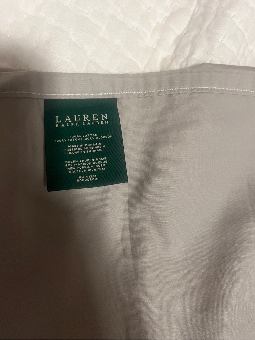 Ralph Lauren 100% Cotton “Dove Grey” Flat Sheet in Size: FULL DOUBLE.